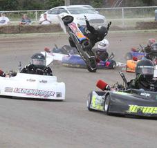 Kart racing action at WaKeeney Mini Speedway